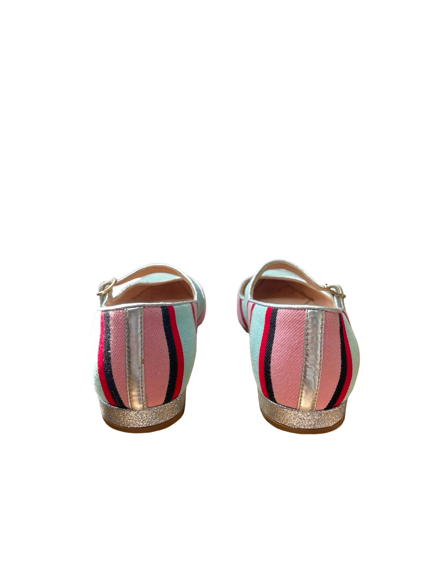 J Crew Red Turquoise Stripe Mary Jane Shoes
