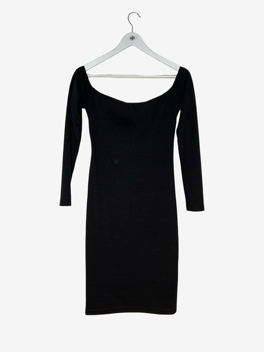 Maiocci Off The Shoulder Black Bodycon Dress