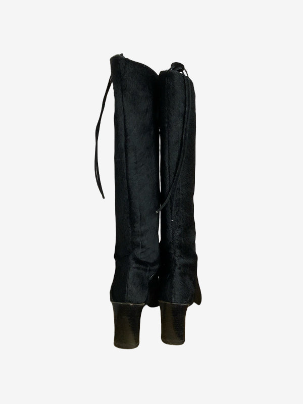 Donna Karan Pony Leather Vintage Boots
