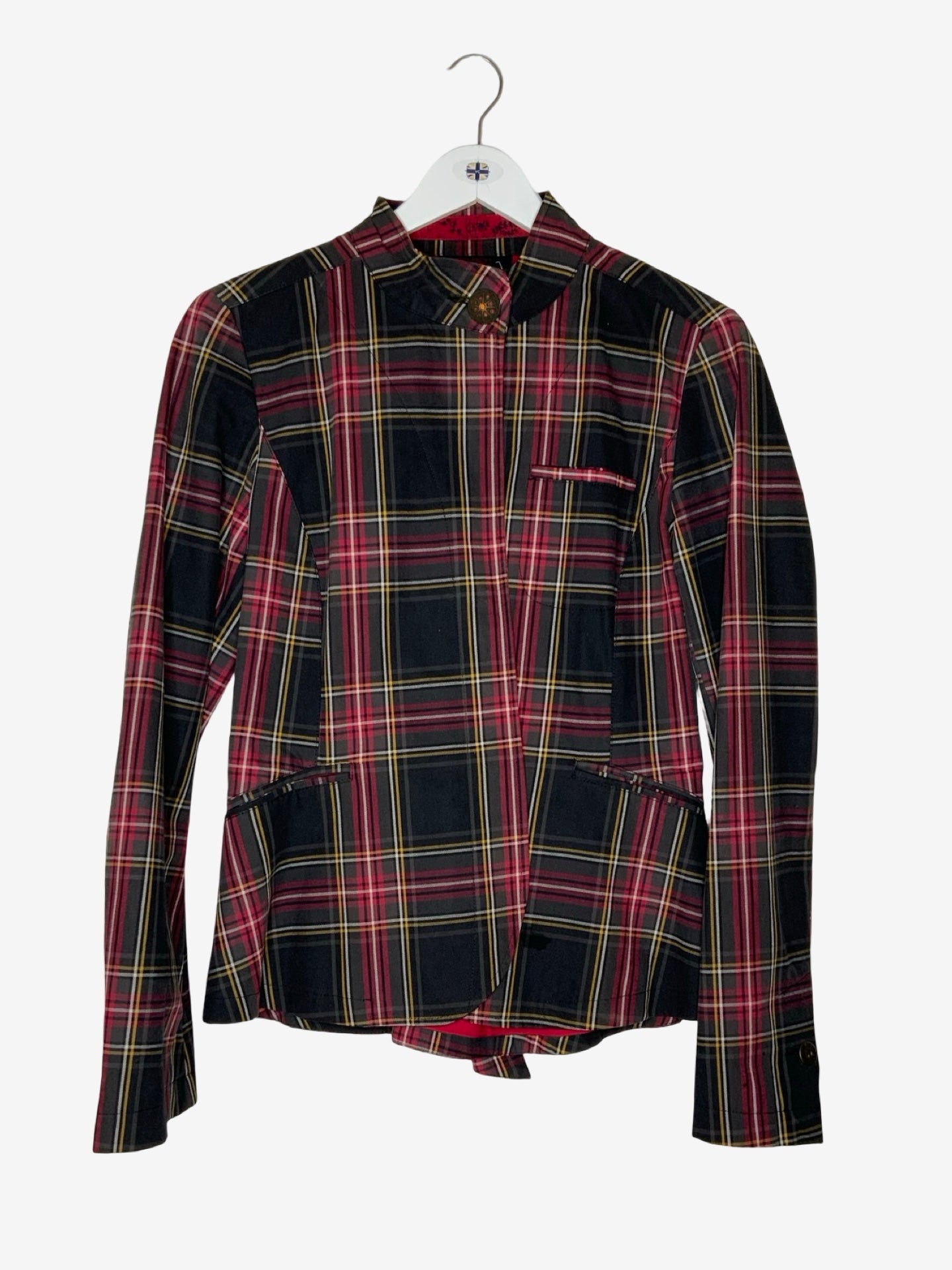 Kenzo Tartan Jacket With Jewel Button