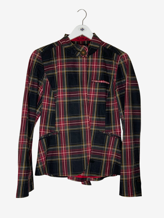 Kenzo Tartan Jacket With Jewel Button