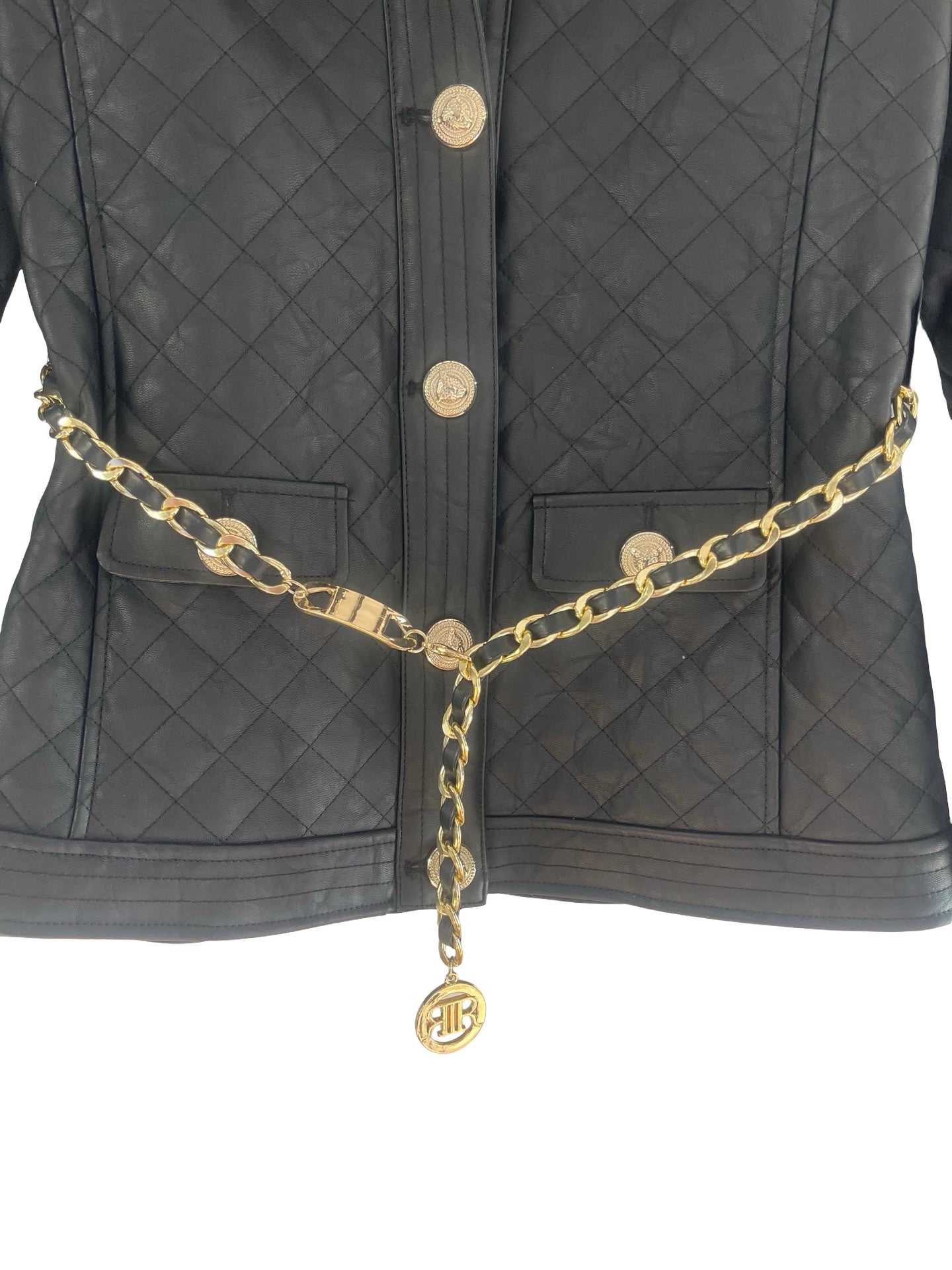 River Island Quilted Faux Leather Jacket