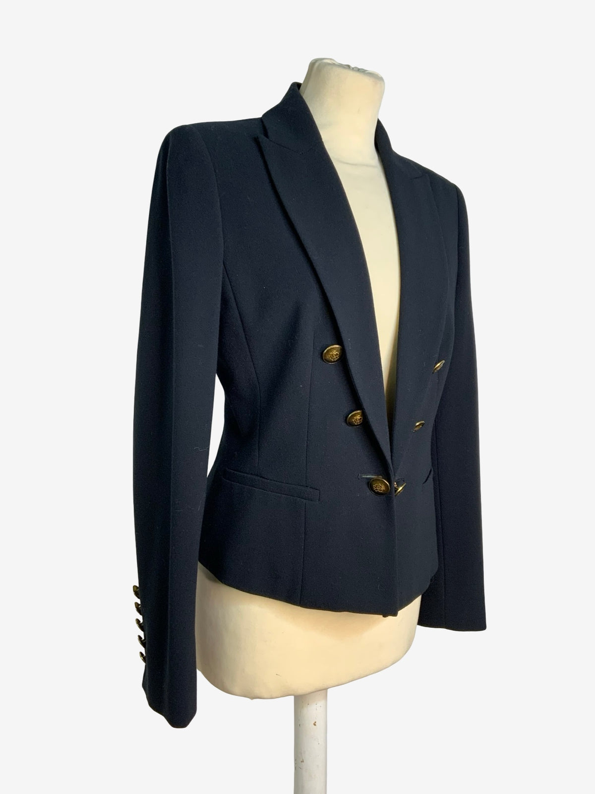 Autograph Black Woollen Jacket with Gold Link Button
