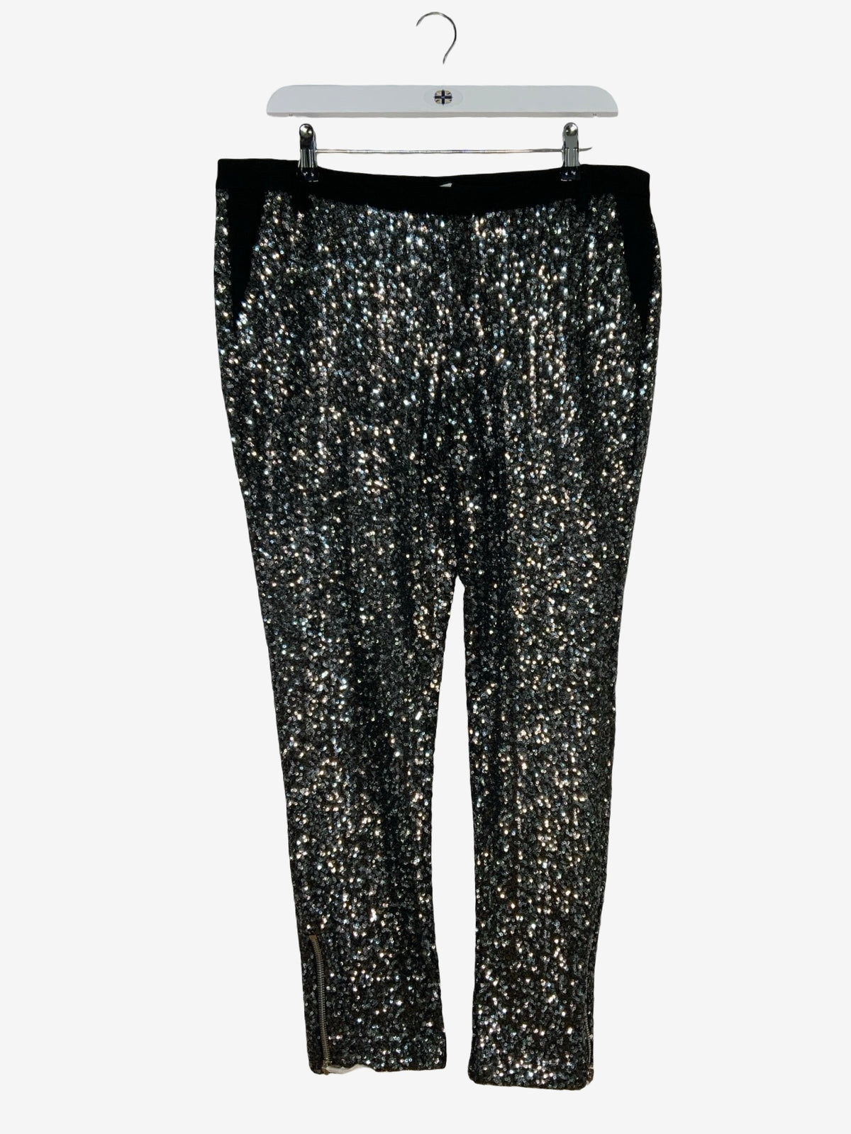 St. Sequin Silver Trousers