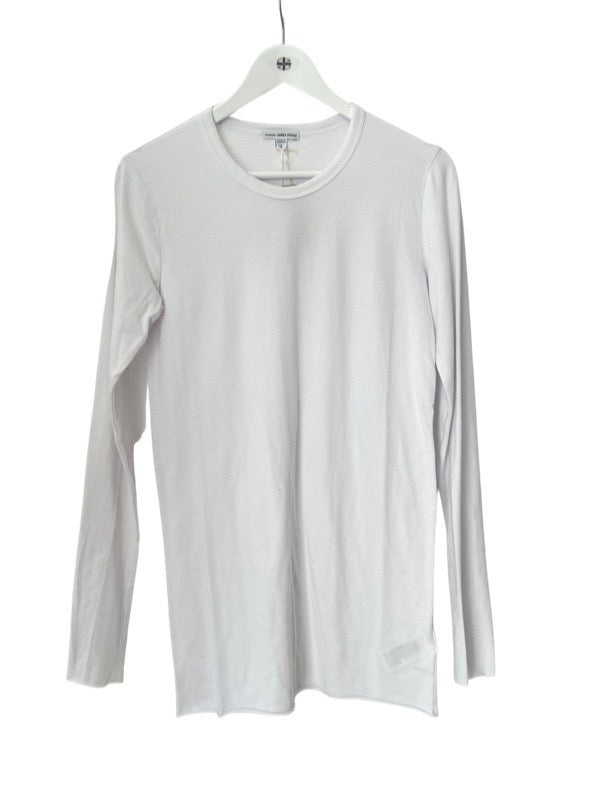 White cotton long sleeve t shirt