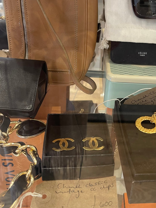 Chanel CC Clip On Earrings