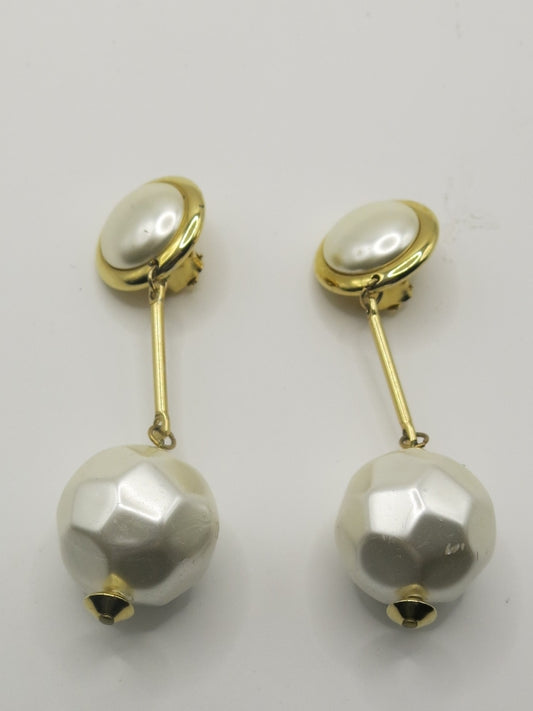 Flamboyant Pearl Bauble Drop Earrings 1960