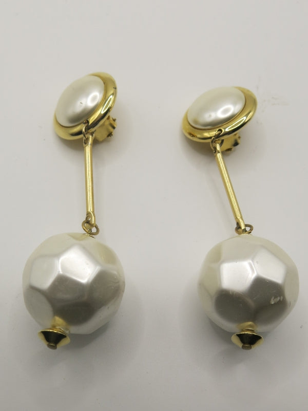 Flamboyant Pearl Bauble Drop Earrings 1960