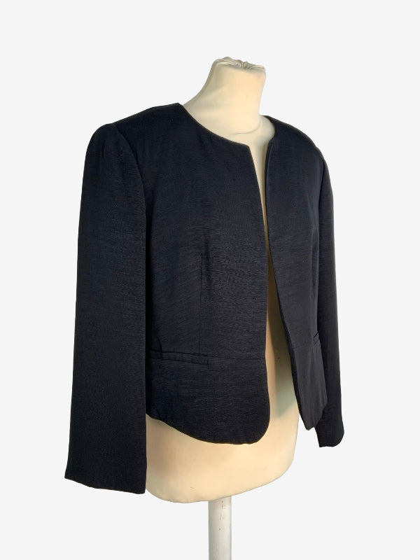 Almost Famous Collarless Grosgrain Evening Jacket