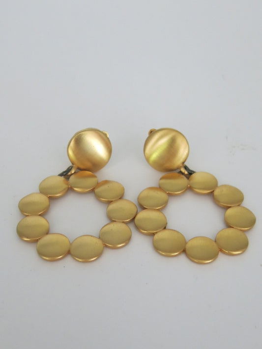 Anne Klein Disked Hoops Clip On Earrings