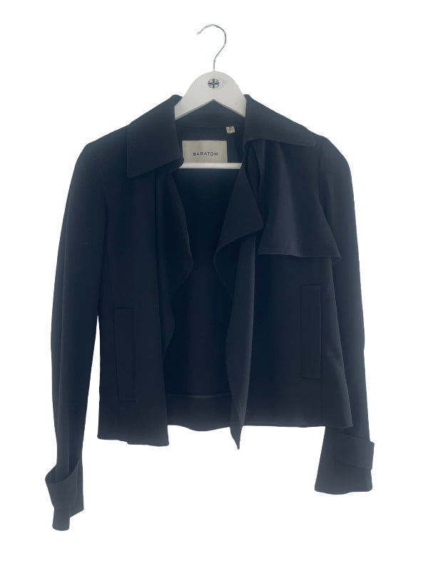 Babaton Cropped Flowy Crepe Jacket