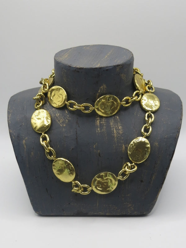 Gold Lozenge Long Necklace