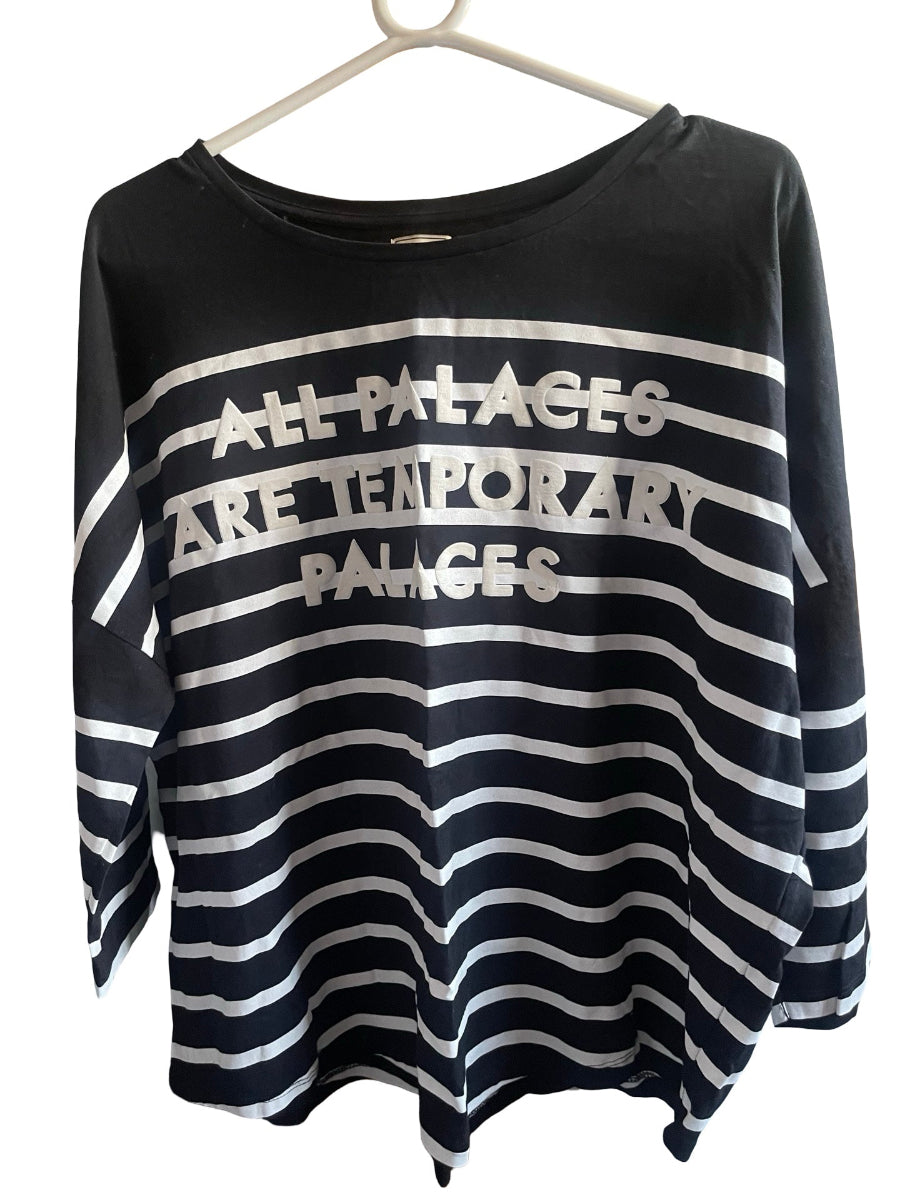 Each Other Stripe T Shirt Black and White