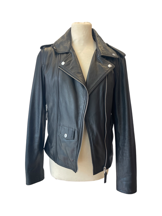 Classic soft leather biker jacket new without tags 