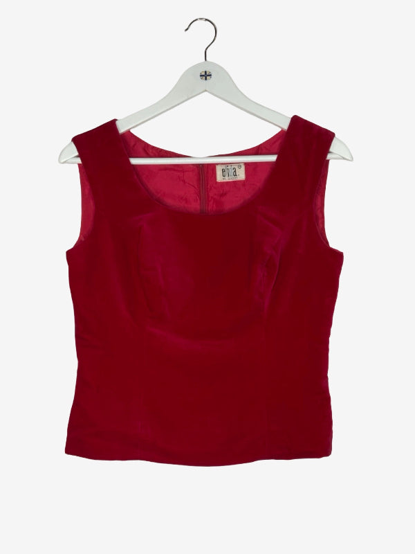 Elida London Cherry Red Velvet Vintage Bodice