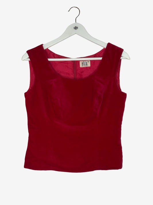 Elida London Cherry Red Velvet Vintage Bodice