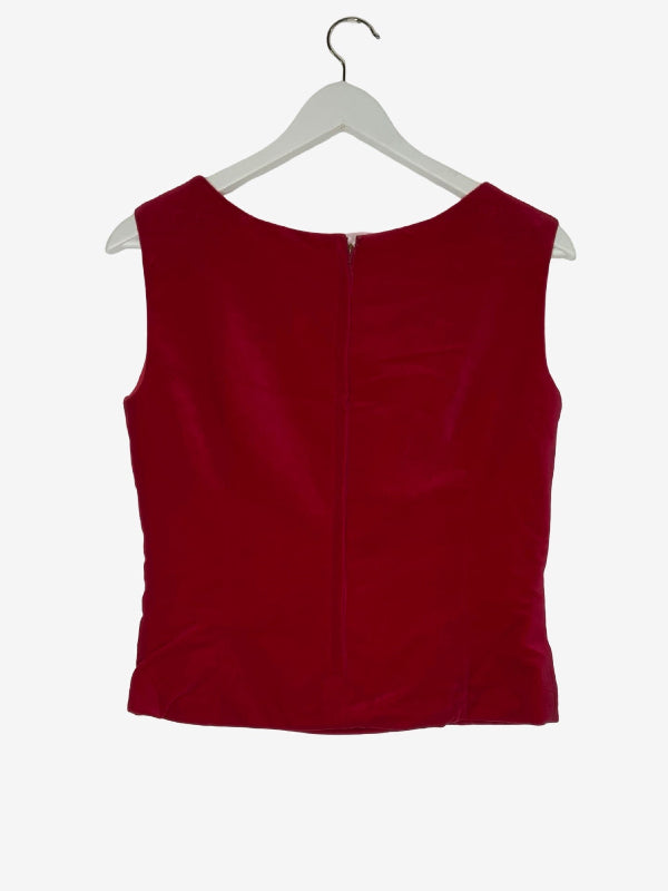 Elida London Cherry Red Velvet Vintage Bodice