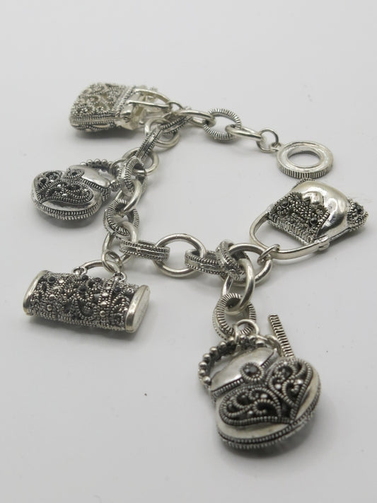 Filigree Handbag Charm Bracelet