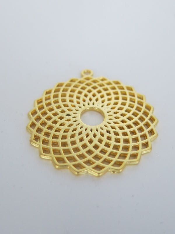 Filigree Disk Gold Pendant
