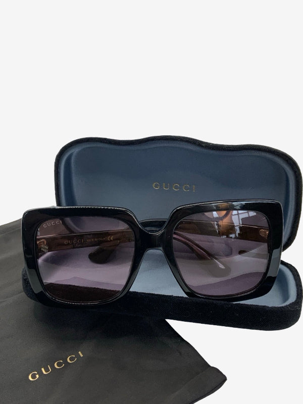 Gucci Square Sunglasses with Diamanté Logo