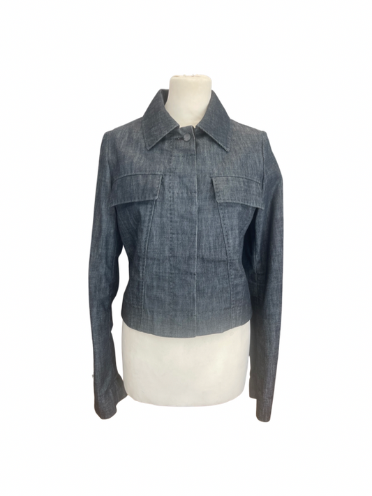 Italian dark denim ready to wear cropped jacket