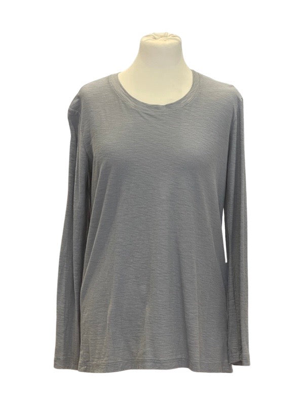 Grey cotton modal long sleeve T shirt 