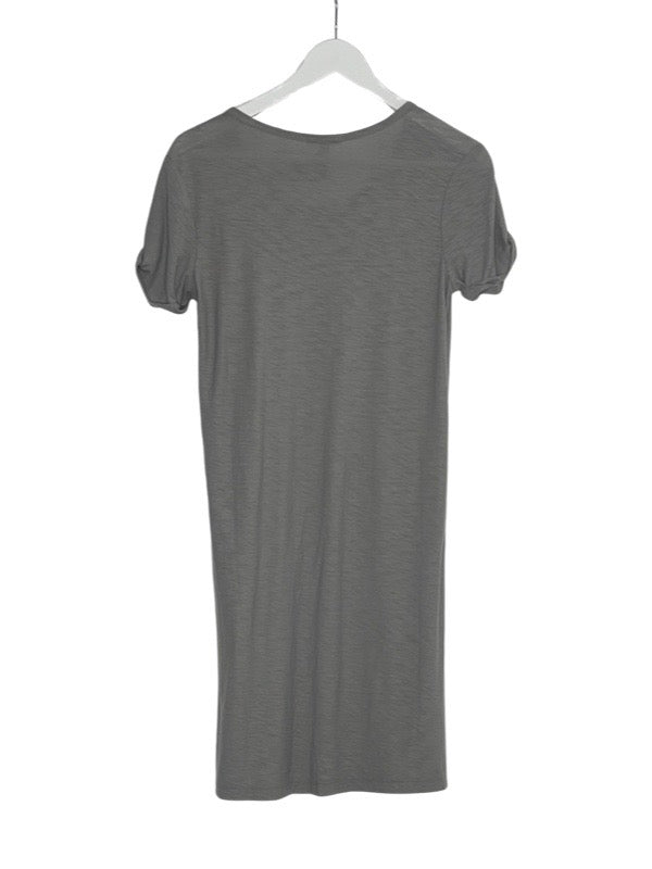 Grey short sleeve T shirt dress back