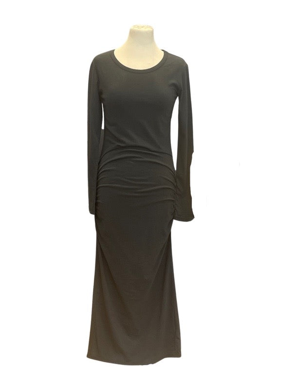 James perse ruched dress forest green