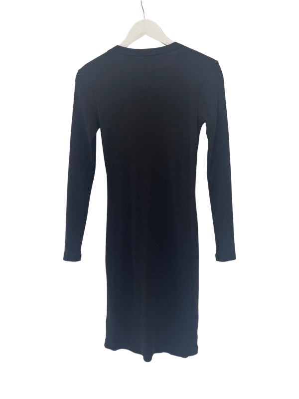 Black ribbed cotton dress back