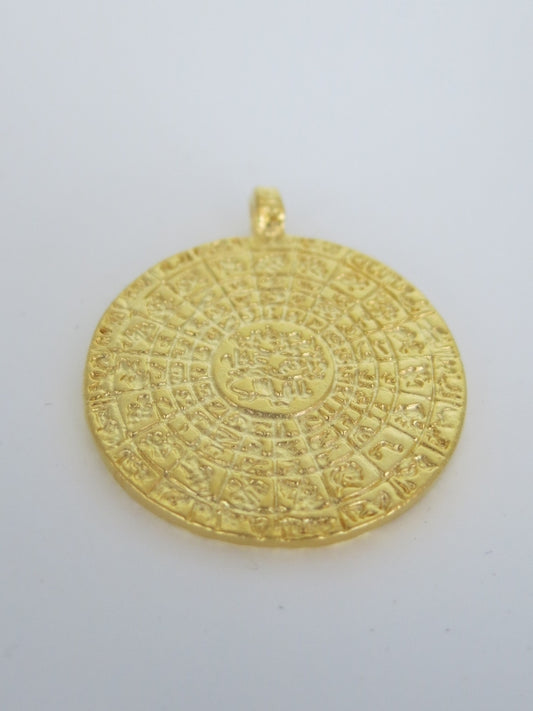 Large Phaistos Disk Medallion Pendant