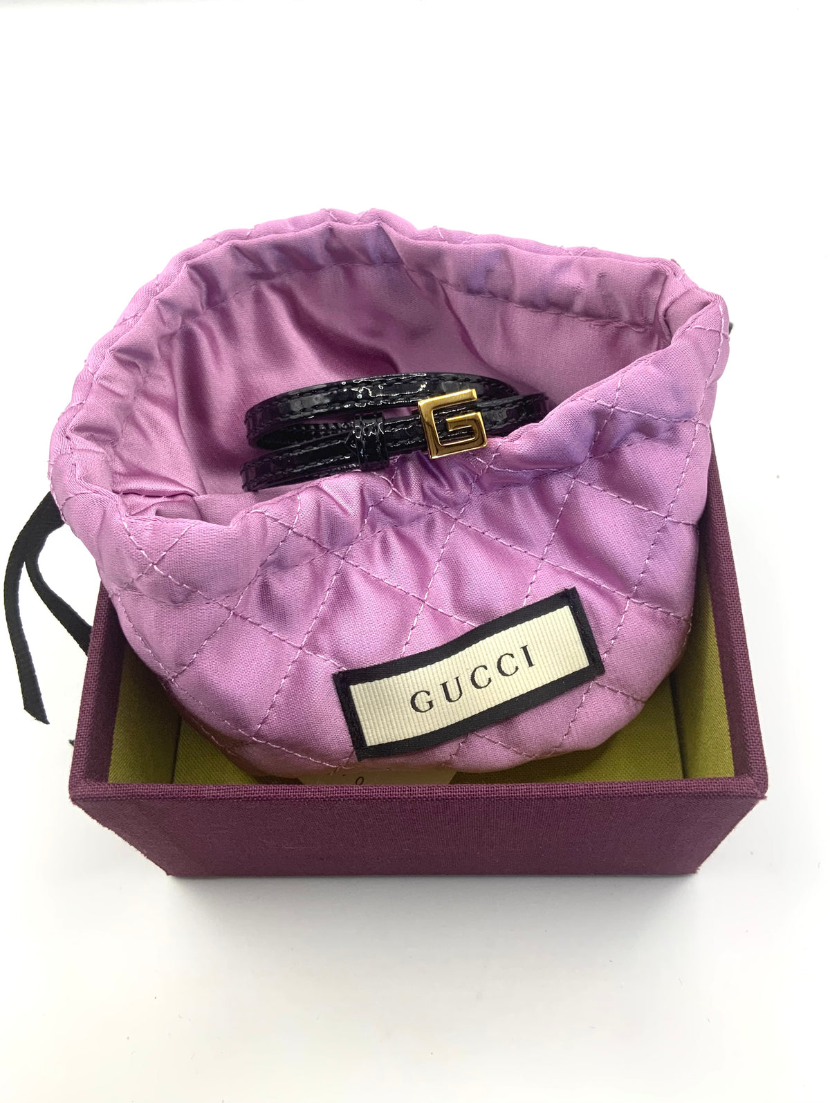 Gucci Interlocking Cuff Bracelet Black