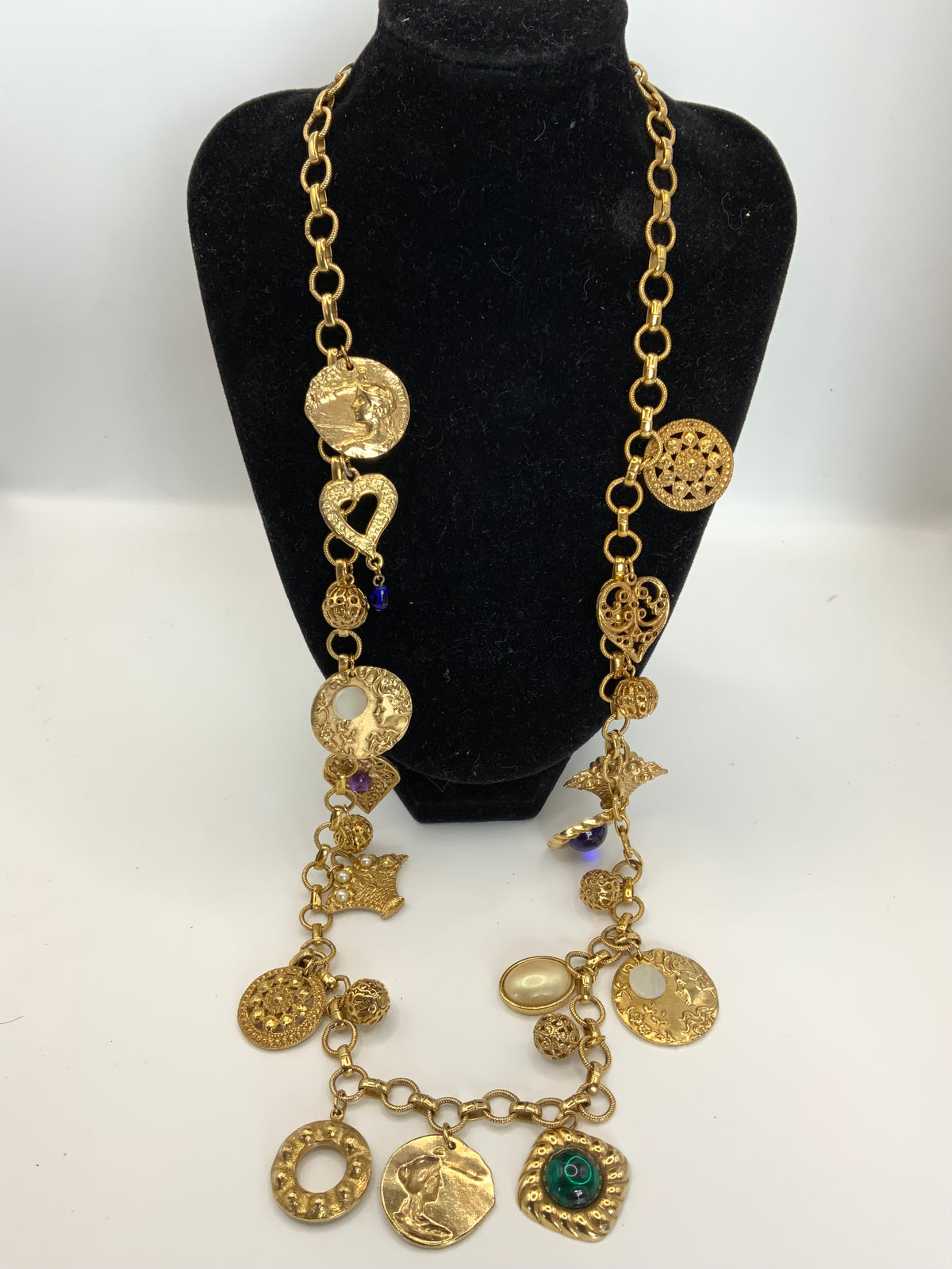 Christian Lacroix Crepuscule Bazar Charm Necklace Signed