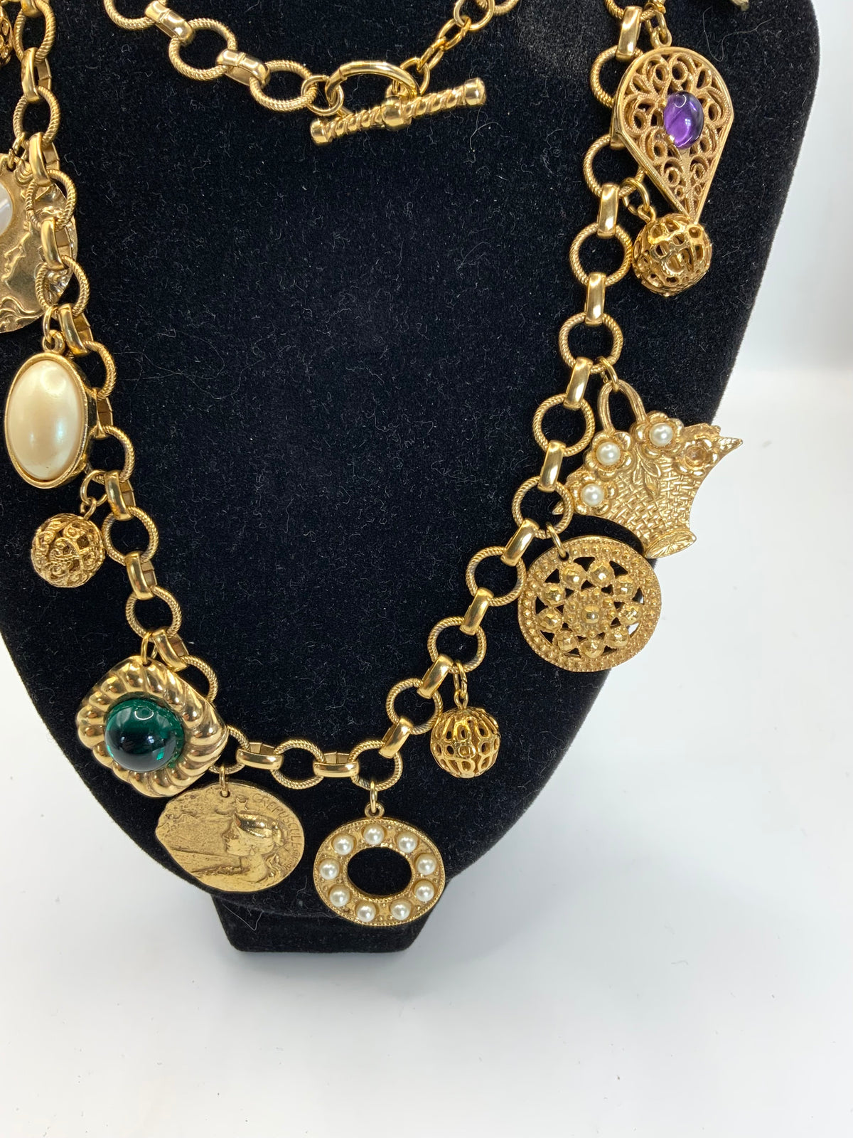 Christian Lacroix Crepuscule Bazar Charm Necklace Signed