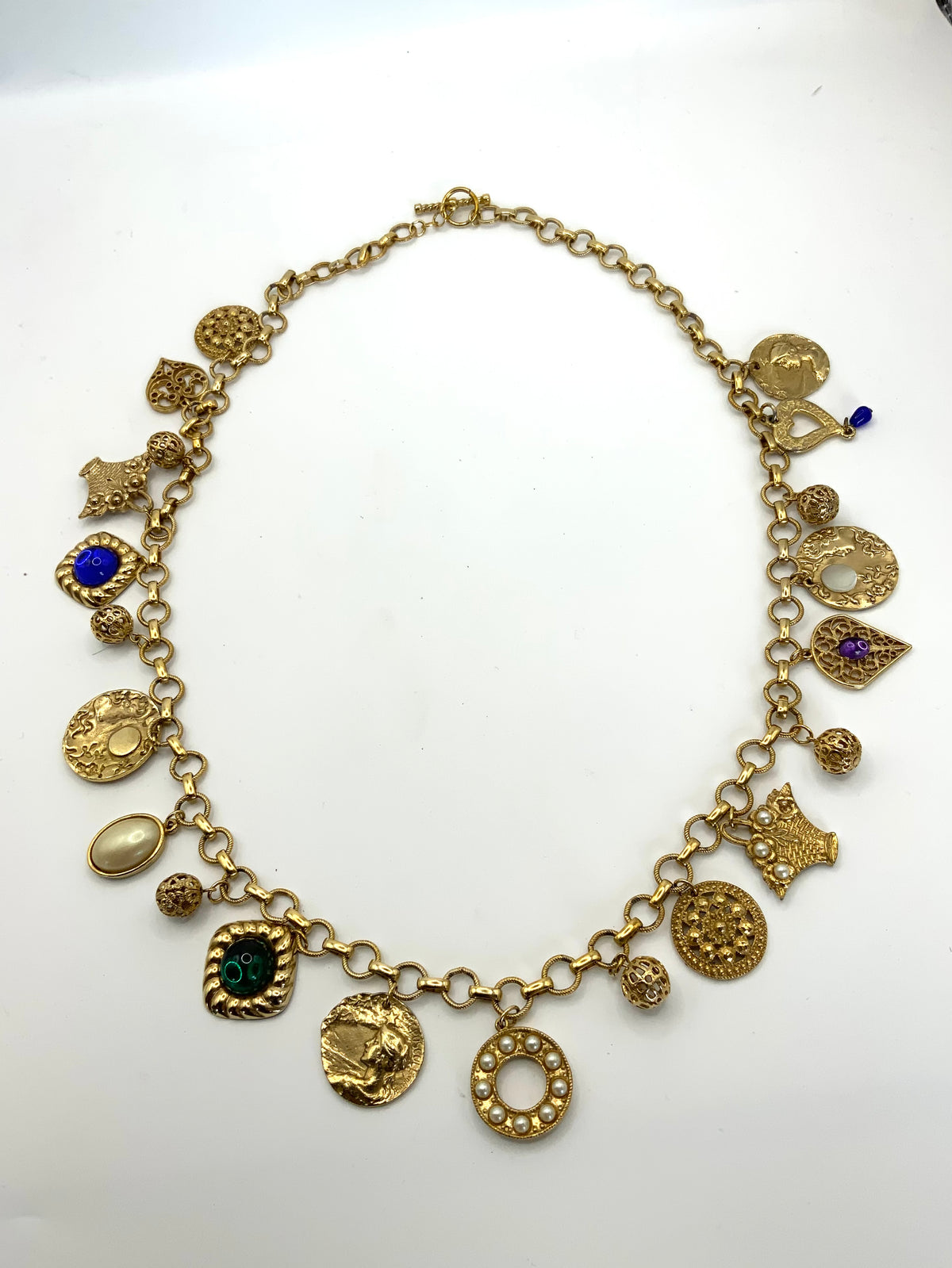 Christian Lacroix Crepuscule Bazar Charm Necklace Signed