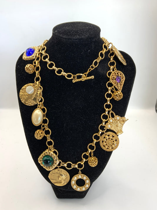 Christian Lacroix Crepuscule Bazar Charm Necklace Signed