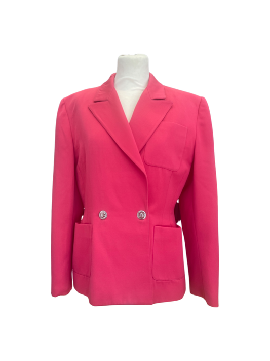 Vintage wool raspberry blazer with silver gromet hardware 