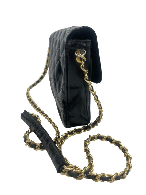 Louis Feraud Paris Patent Quilted Vintage Bag