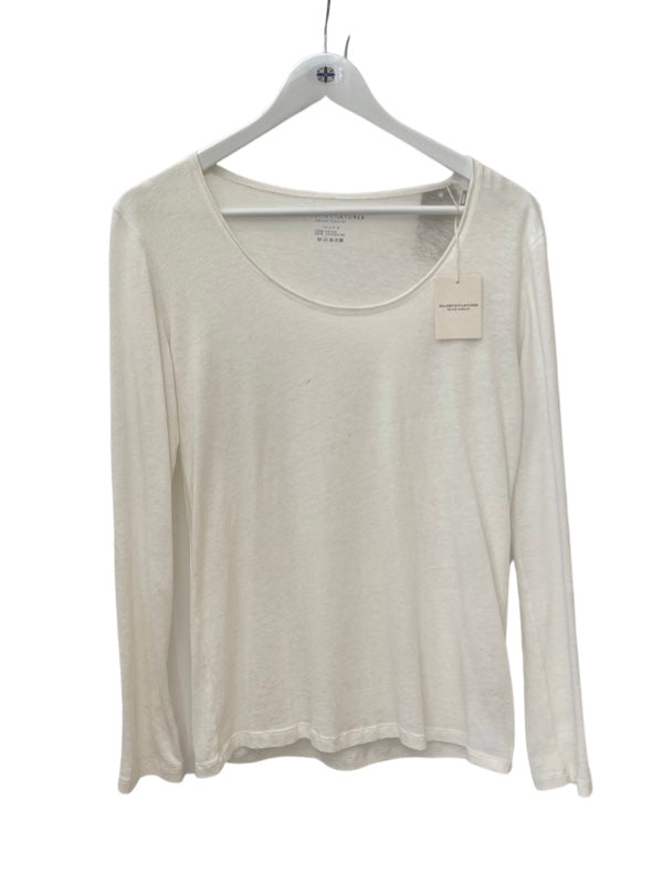 Long sleeve cashmere T shirt off white
