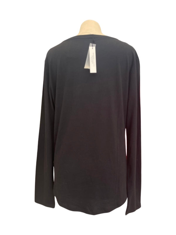 Long sleeve black T shirt back with tags