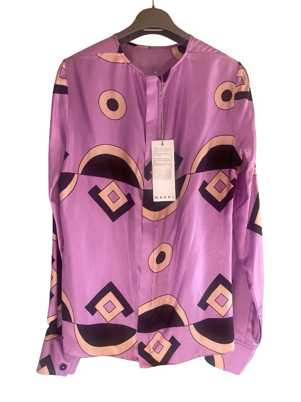 Marni Swirl Pattern Long Sleeve Top