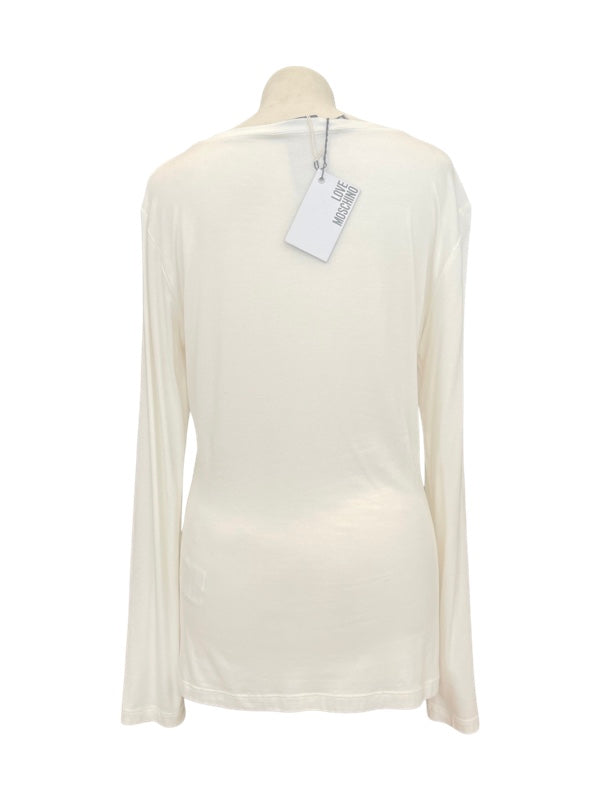 Cream Long sleeve T shirt back with tags