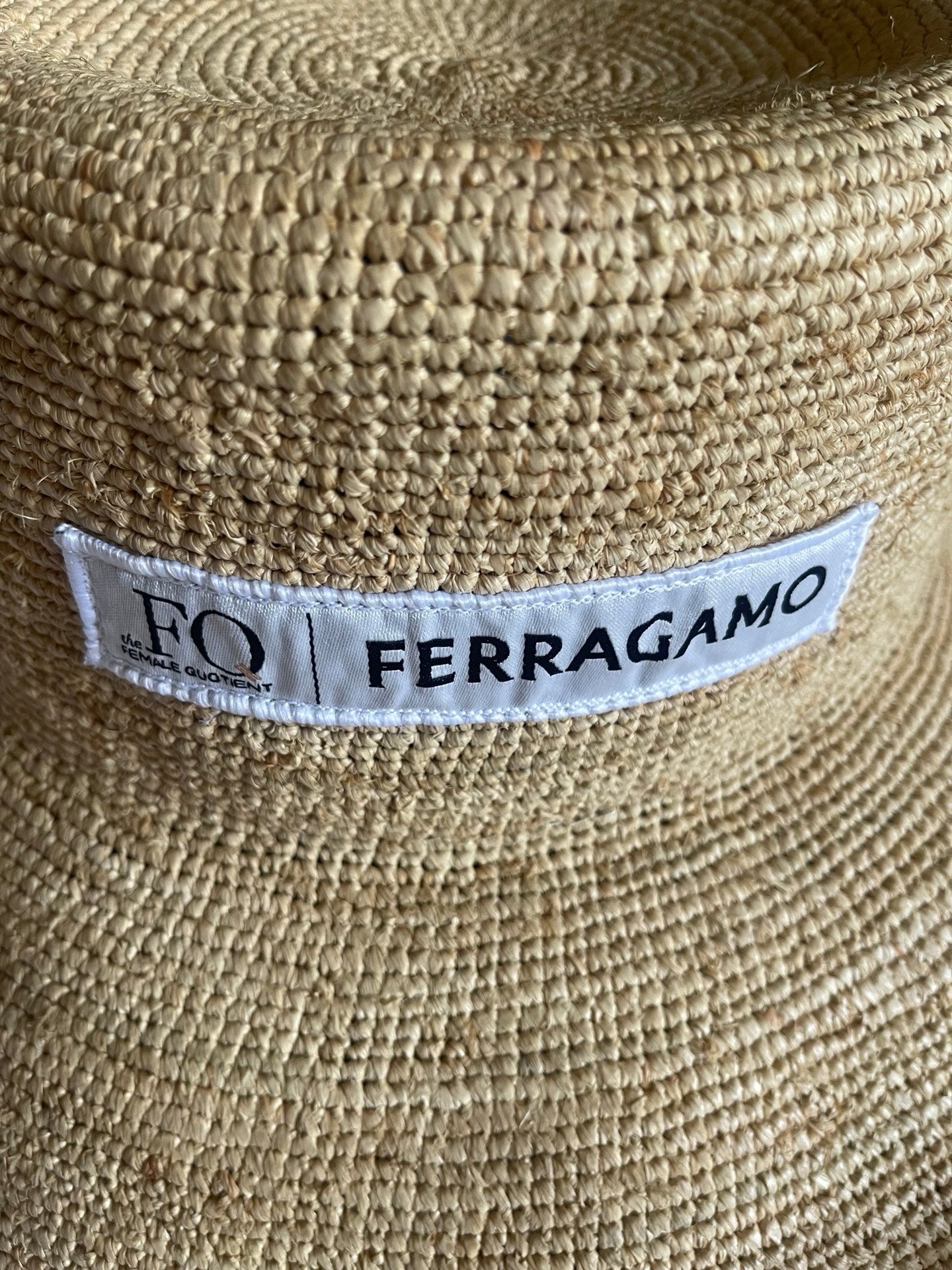 Ferragamo Straw Bucket Hat