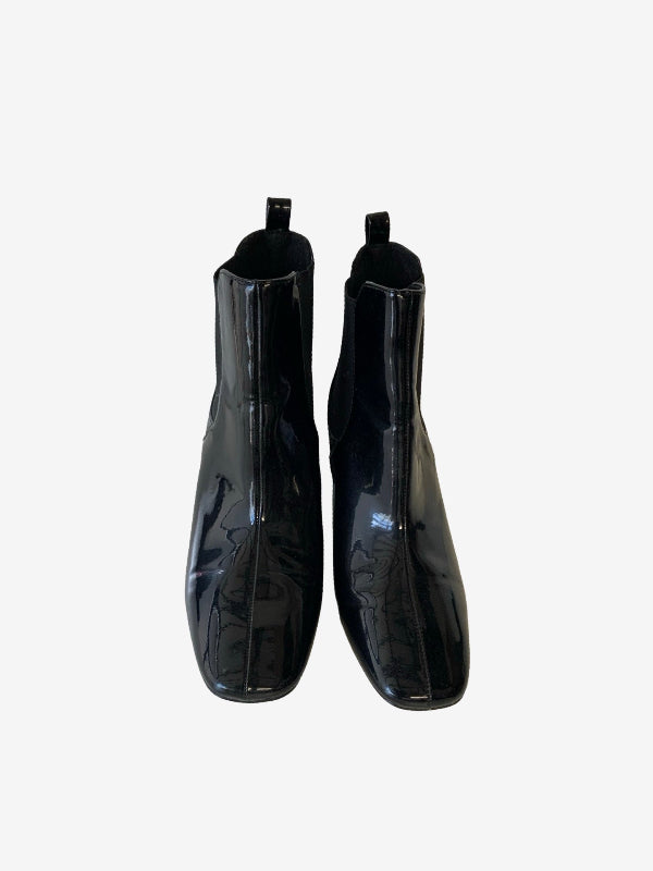 River Island Patent Stretchy Elastic Chelsea Boot