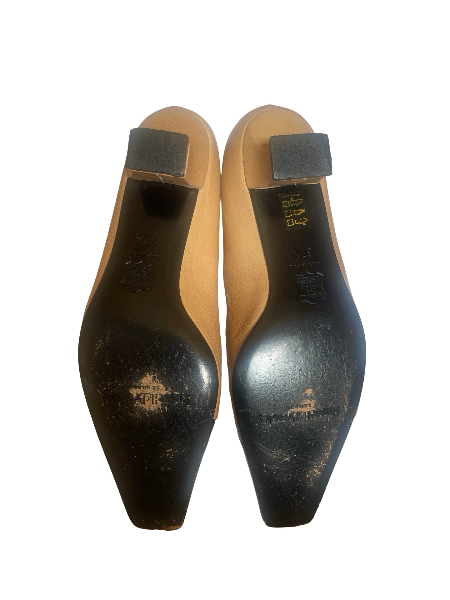 Russell  and Bromley Two Tone Low Heeled Court Shoes