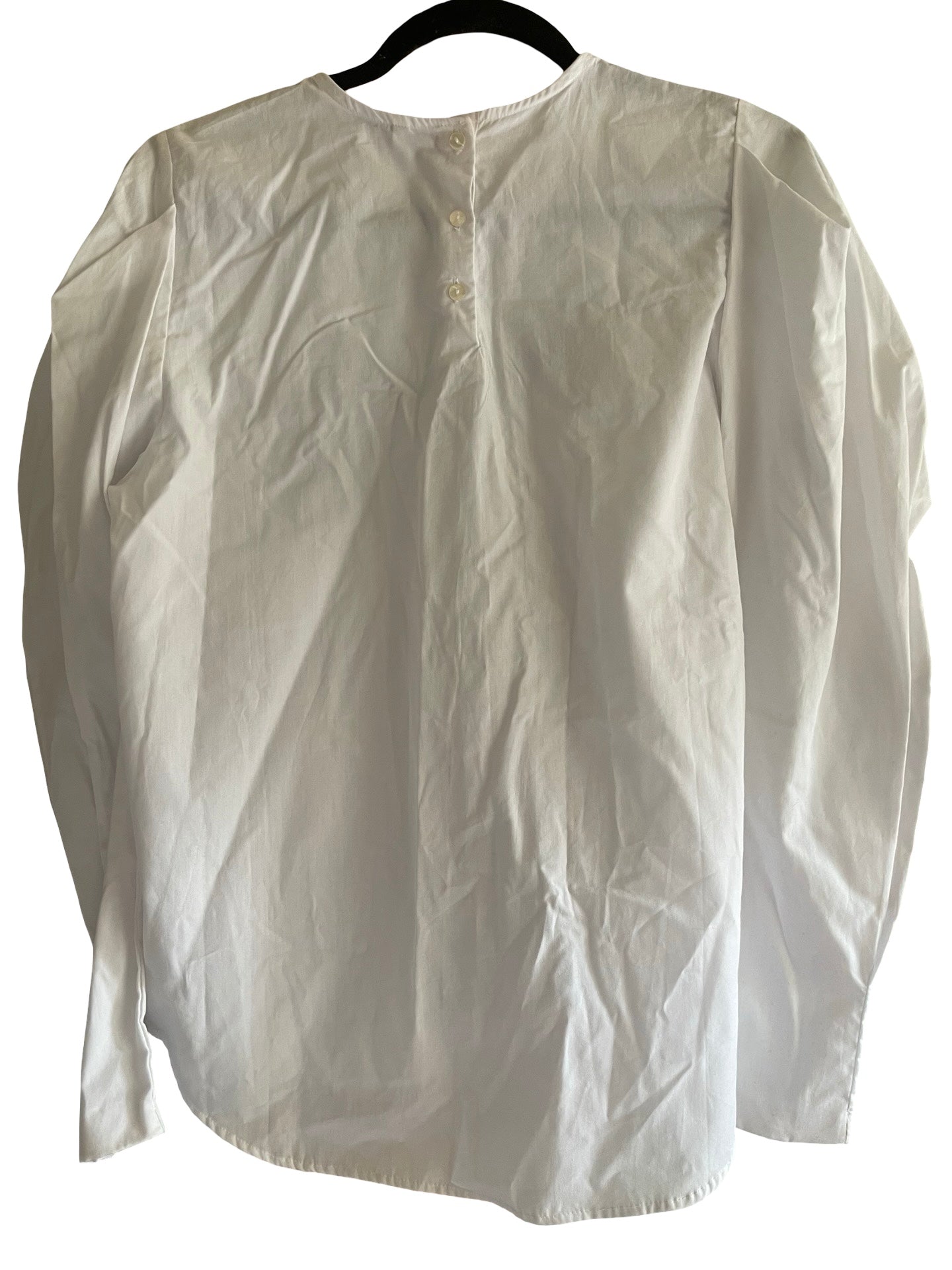 Stradivarius White Cotton Long Sleeve Message Top
