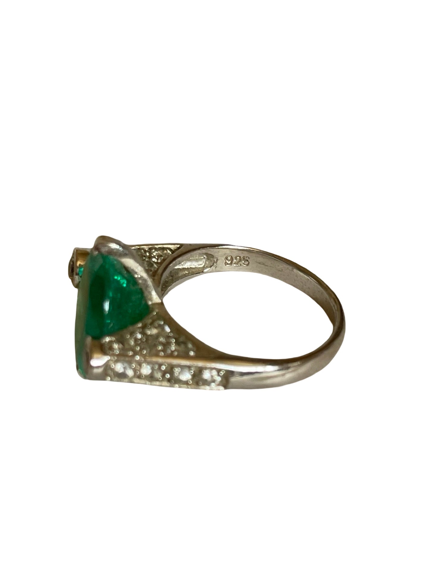 Suzanne Somers Emerald Earrings and Ring Set