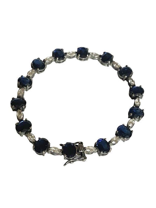 Suzanne Somers Sapphire and CZ Bracelet
