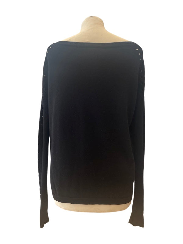 Black jumper back with holes in sleeves