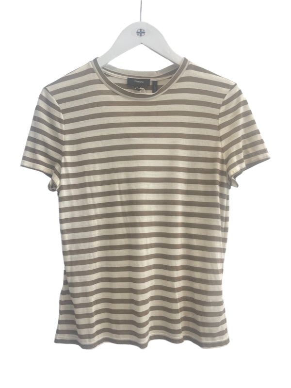 Taupe and white short sleeve modal T shirt
