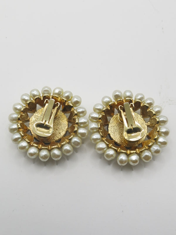 Butler and Wilson Lucite and Pearl Earrings